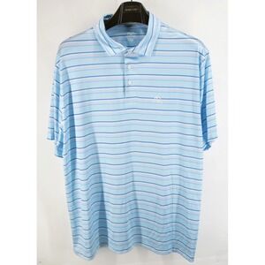 Rhoback Polo Shirt Mens 2XL Red Blue White Striped Performance Golf XXL USA Flag